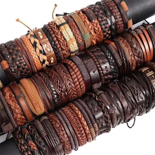 Random Style Webbing, Rope & Leather Bracelets