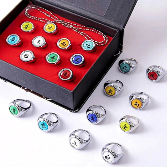 10pcs Naruto Akatsuki Rings Set – Anime Cosplay Accessories for Kids & Fans