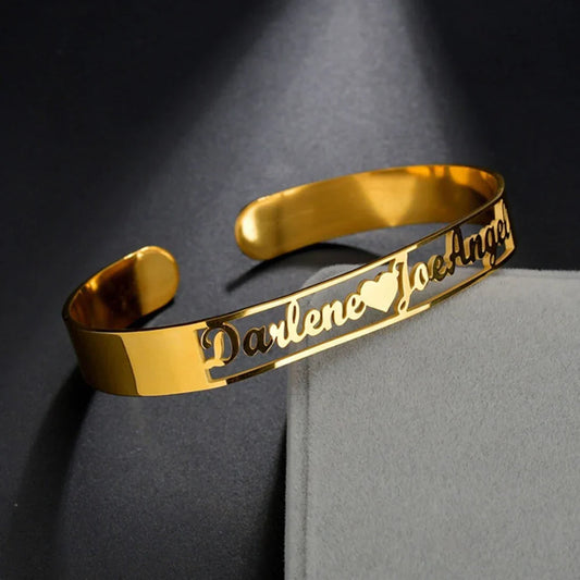 DHQH Customized Couple Name Bracelet – Personalized Handmade Gift for Her